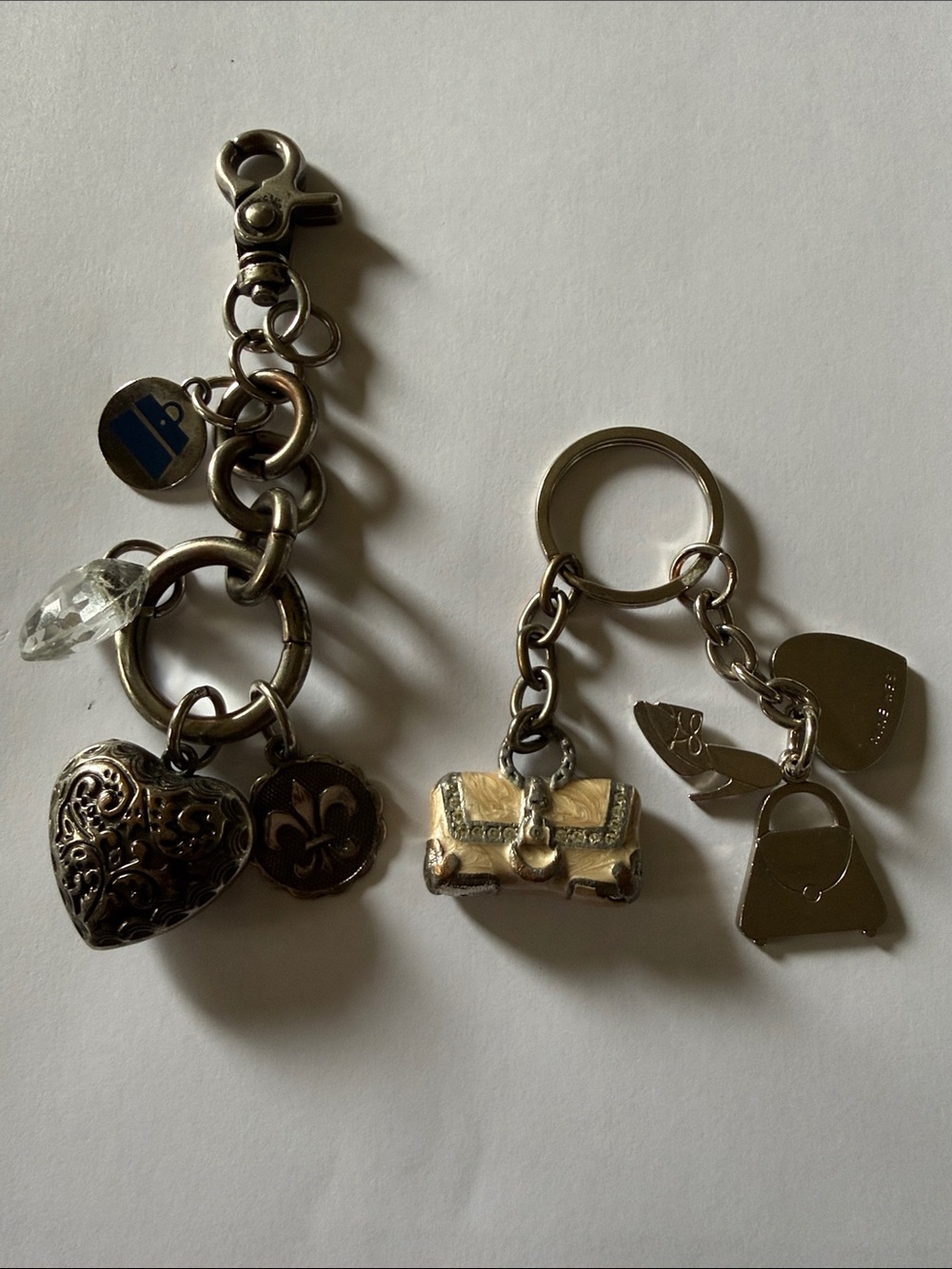 Nine West Silver-Tone Heart & Kathy Van Zeeland Purse Charm Keychain Duo